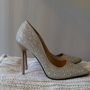 Elegant Sparkle Champagne Rhinestone Stiletto Pumps